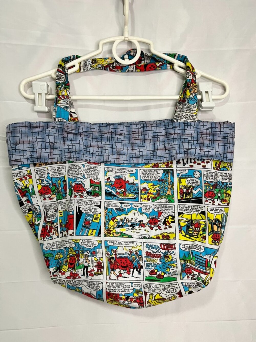 Kool-Aid Man Comic Strip Lightweight Fabric Tote Bag 17 In X 12 In Handmade